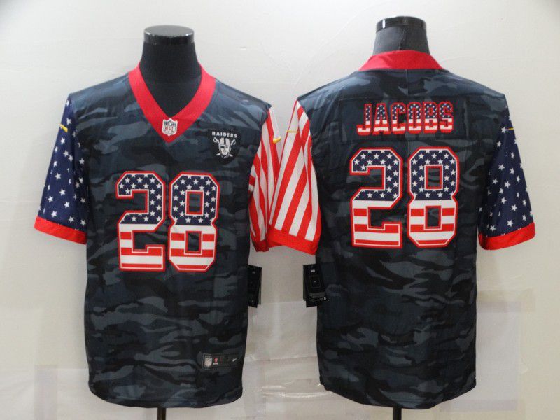 Men Oakland Raiders #28 Jacobs Camouflage national flag Nike Limited NFL Jersey